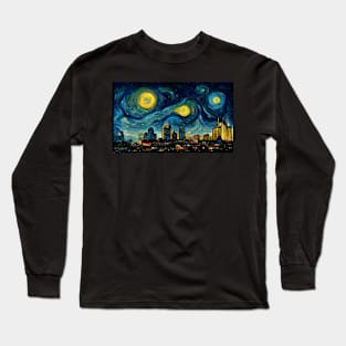 Nashville skyline like starry night Long Sleeve T-Shirt